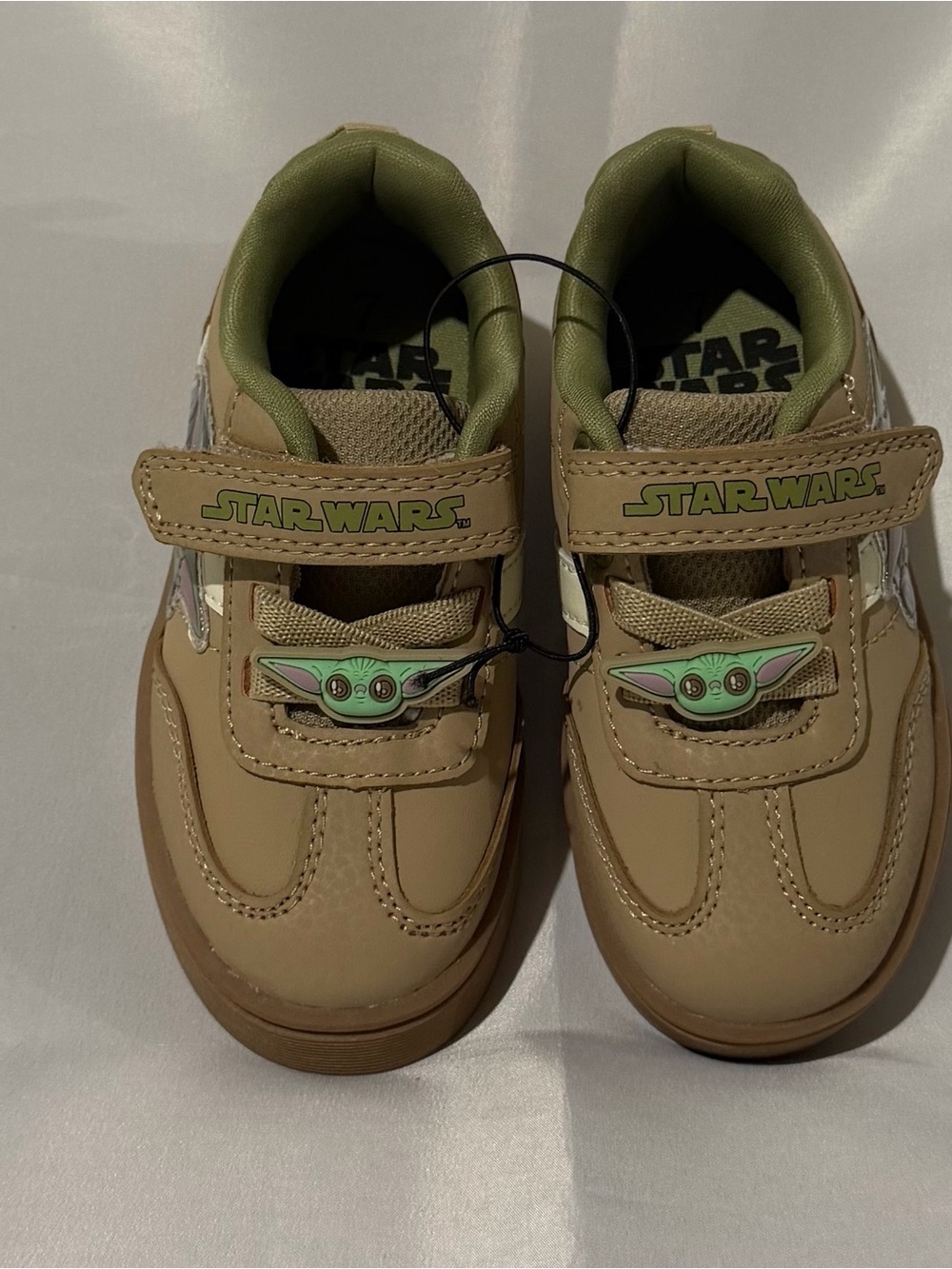 Star Wars Kids Tan & Green Grogu Slip-On Sneakers